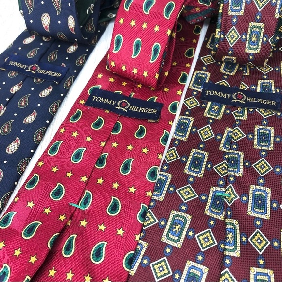 Tommy Hilfiger Italian Silk Tie Bundle of 3 - Picture 2 of 13